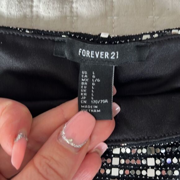 Forever 21‎ Skirt Tube Top Womens Size Large Mirror Sequin - Picture 6 of 10